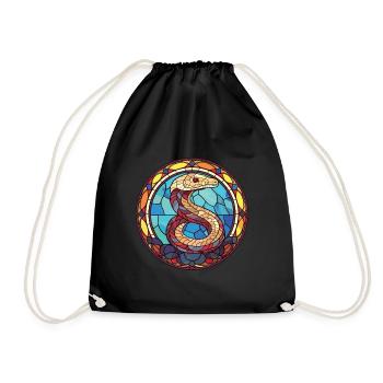 Serpent coloré Aquarelle Animal Animal Illustration - Sac de sport léger - noir - Devant