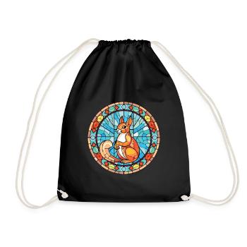 Écureuil Aquarelle colorée Illustration d’animaux - Sac de sport léger - noir - Devant