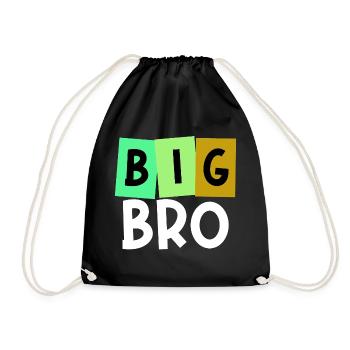 Big Brother Brother Heart Bro Statement Siblings - Drawstring Bag - black - Front