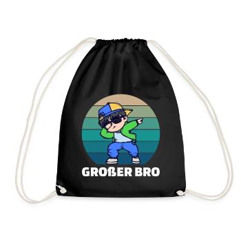 Cooler Spruch Bro Bruderherz Stolzer Großer Bruder - Turnbeutel - Schwarz - Vorne