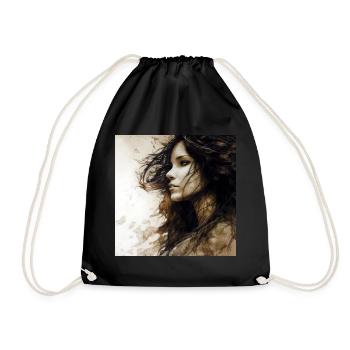 Portrait femme 01 - Sac de sport léger - noir - Devant