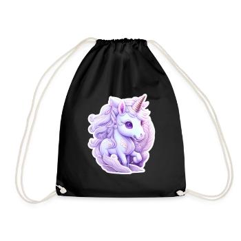 Licorne mignonne - Sac de sport léger - noir - Devant
