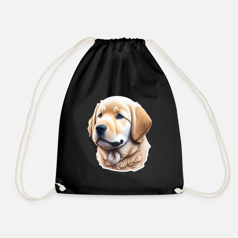 Süßer Golden Retriever Welpe - Turnbeutel - Schwarz