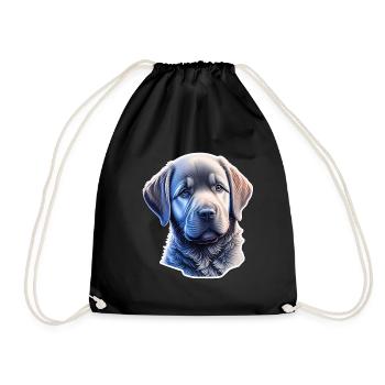 Mignon chiot Labrador Retriever - Sac de sport léger - noir - Devant
