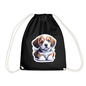 Chiot Beagle mignon - Sac de sport léger - noir - Devant