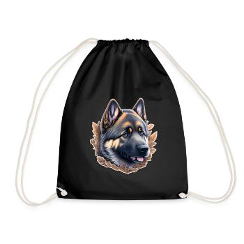 Chiot berger allemand - Sac de sport léger - noir - Devant