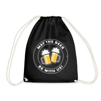 May The Beer Be With Us! (Spruch / 3C / NEG) - Turnbeutel - Schwarz - Vorne