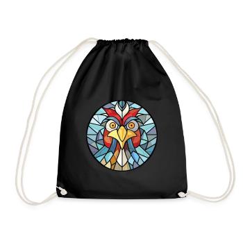 Poule aquarelle colorée Animal Animal Illustration - Sac de sport léger - noir - Devant