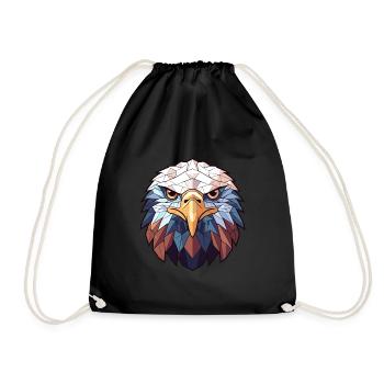Adler Buntes Aquarell Tier Haustier Illustration - Turnbeutel - Schwarz - Vorne