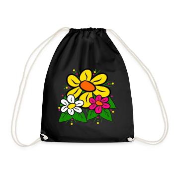 fleur prairie fleur colorée vrille fleurs marguerites - Sac de sport léger - noir - Devant
