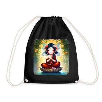 Fée ludique mignonne en position de yoga - Sac de sport léger - noir - Devant