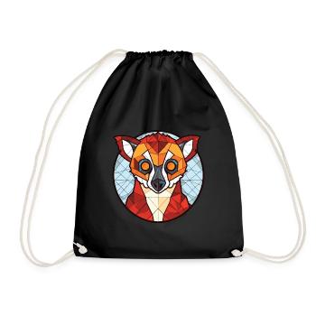 Red Vari Lemur Coloré Aquarelle Animal Cartoon - Sac de sport léger - noir - Devant
