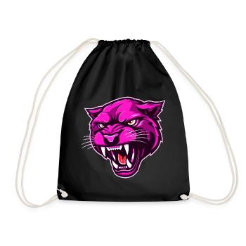 Panther Head Pink - Drawstring Bag - black - Front