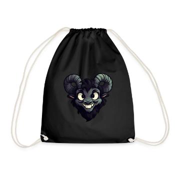 Goat goat goat creepy - Drawstring Bag - black - Front