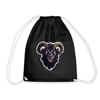 Goat goat goat creepy - Drawstring Bag - black - Front