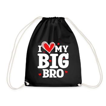 Big Brother Frère Amour Coeur Déclaration - Sac de sport léger - noir - Devant