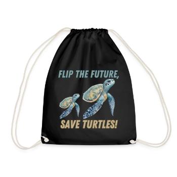 flip the future, save turtles! - Sac de sport léger - noir - Devant