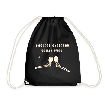 Coolest skeleton squad ever Halloween - Drawstring Bag - black - Front