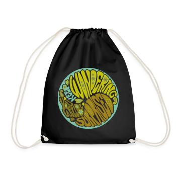 Keep Wondering Green - Drawstring Bag - black - Front