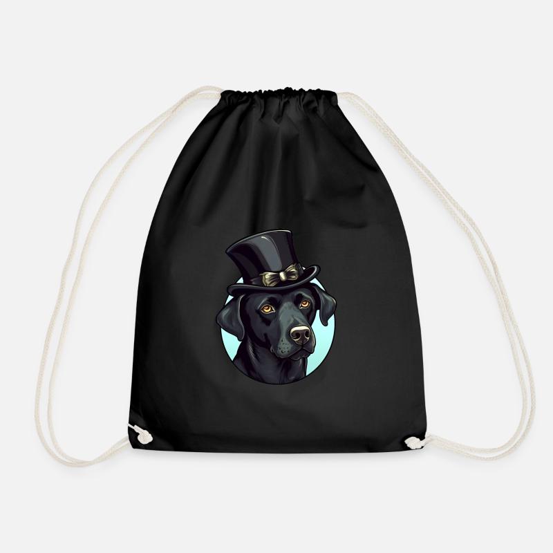 Labrador hat posh - Drawstring Bag - black