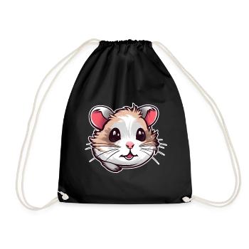 Hamster - Turnbeutel - Schwarz - Vorne