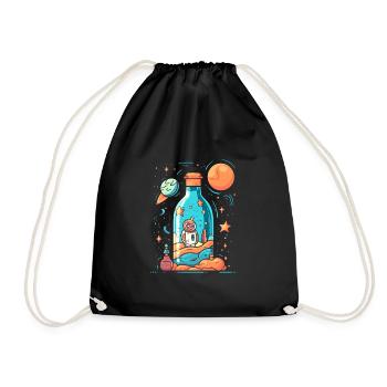 Astronaut Milchstrasse - Turnbeutel - Schwarz - Vorne