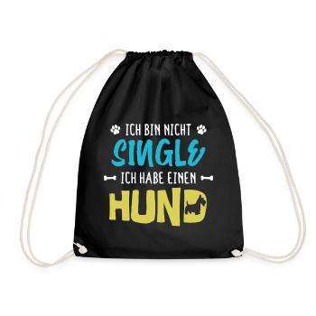 Hund Statement Haustiere Kuscheltier Lieblingstier - Turnbeutel - Schwarz - Vorne
