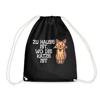 Haustiere Katze Statement Kuscheltier Tiere - Turnbeutel - Schwarz - Vorne