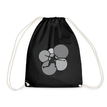 Badminton Serve Badminton Player - Drawstring Bag - black - Front