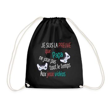 Je suis la preuve que papa ne joue pas - Sac de sport léger - noir - Devant
