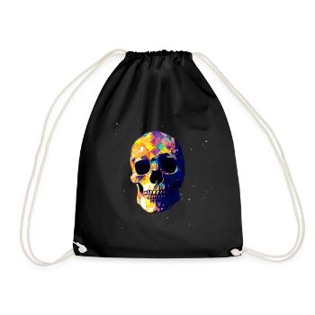 Totenkopf - Turnbeutel - Schwarz - Vorne