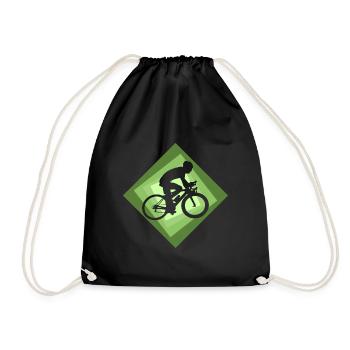 Biker Cycling Route - Drawstring Bag - black - Front