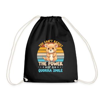 The power of quokka - smiles - Drawstring Bag - black - Front