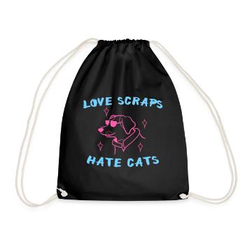 Hund Lieblingstier Haustiere Katze Statement - Turnbeutel - Schwarz - Vorne