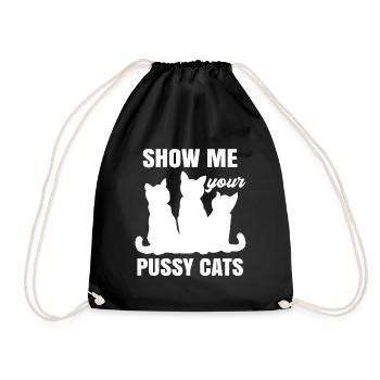 Lieblingstier Katze Statement Haustiere Heimtier - Turnbeutel - Schwarz - Vorne