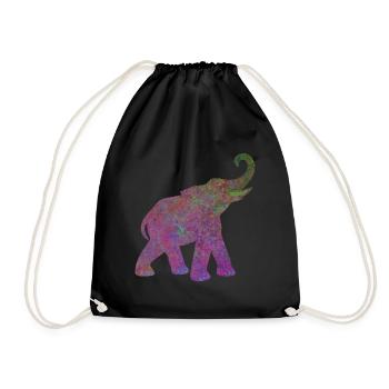 Yoga Yogi Éléphant Inde Bien-être animal Énergie Pouvoir - Sac de sport léger - noir - Devant