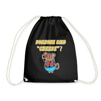 Mouse Statement Pets Lap Animal Pets Pet - Drawstring Bag - black - Front