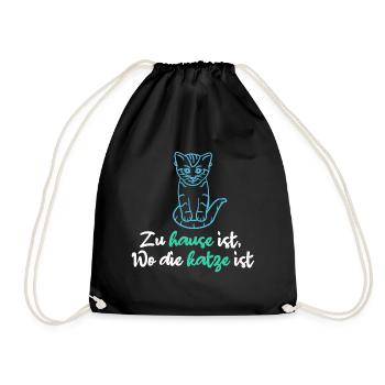Haustiere Katze Statement Lieblingstier Heimtier - Turnbeutel - Schwarz - Vorne