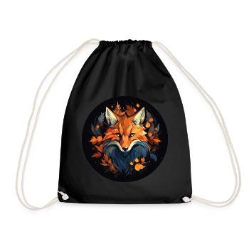 Fox in autumn foliage - Drawstring Bag - black - Front