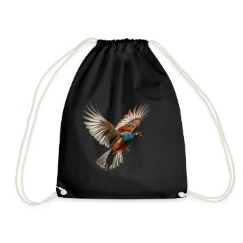 Pheasant Gift Bird Nature Animal Partridge Quail - Drawstring Bag - black - Front