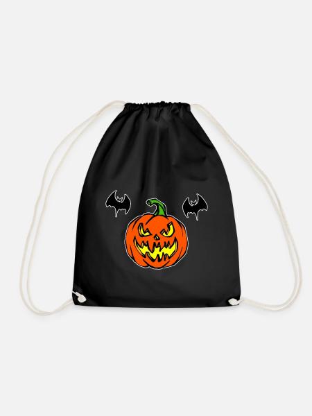 Citrouille et chauve souris halloween - Sac de sport léger - noir
