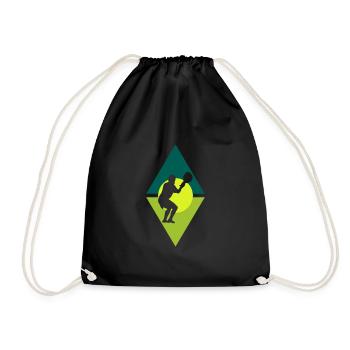Lacrosse Lacrosse Racket field - Drawstring Bag - black - Front