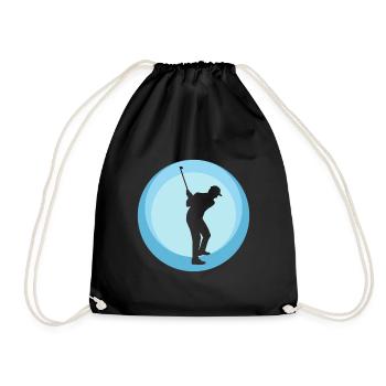 Golf Golfer Golfball - Turnbeutel - Schwarz - Vorne