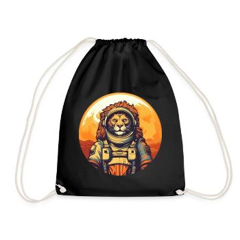 Lion in space - Drawstring Bag - black - Front