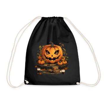 Creepy Pumpkin - Drawstring Bag - black - Front