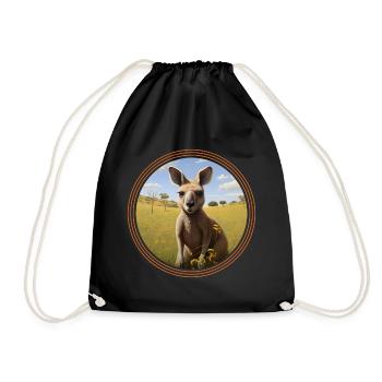 Cute kangaroo - Turnbeutel - Schwarz - Vorne