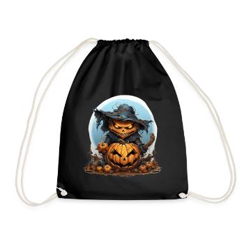 Creepy Pumpkin - Drawstring Bag - black - Front