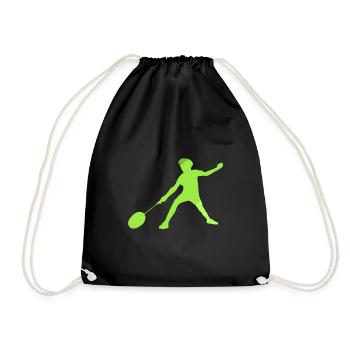 Badminton Smash Drop Badminton Player - Drawstring Bag - black - Front