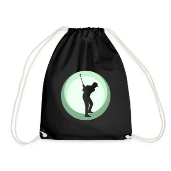 Golf Golfer Putting - Turnbeutel - Schwarz - Vorne