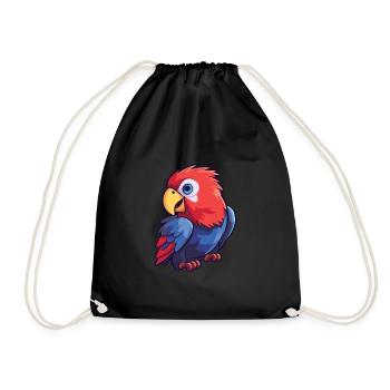 Rosella Cartoon Kawaii Aquarelle Illustration - Sac de sport léger - noir - Devant